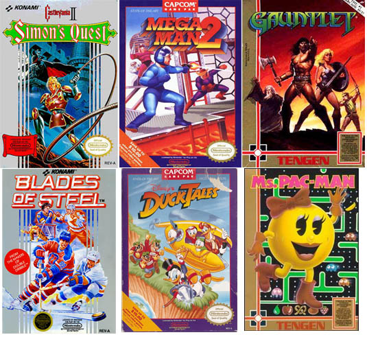 NES game boxes