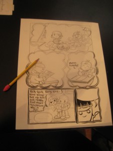 Page being inked