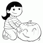 Miyumi fondles a pumpkin by Raina Telgemeier